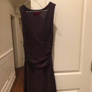 Dark purple jersey midi dress